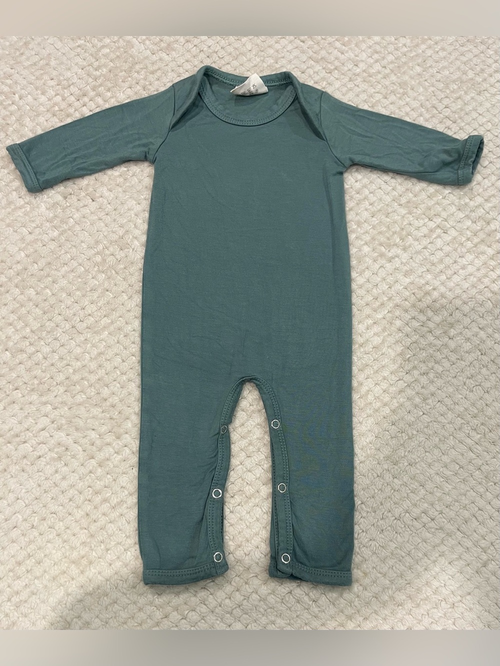 Spearmint Love Solid Teal Bamboo Romper Onesie 0-3M